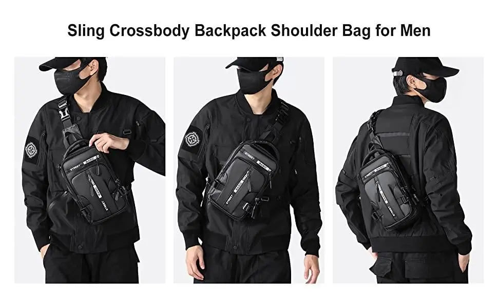 Sling Bag with USB Charging Port | Stylish & Travel-Friendly Crossbody Backpack - Tenmart