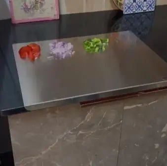 Durable Stainless Steel Chopping Board | Durable & Hygienic Kitchen Essential (35x31cm) - Tenmart