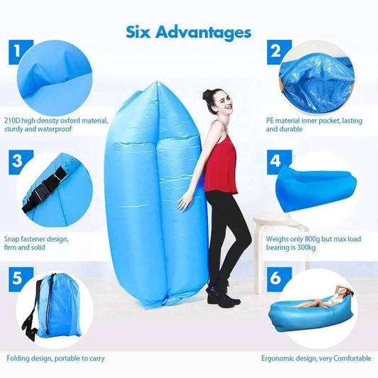 Inflatable Air Sofa Bed | 5-in-1 Multi-Function | Portable & Durable | Includes Electric Pump - Tenmart