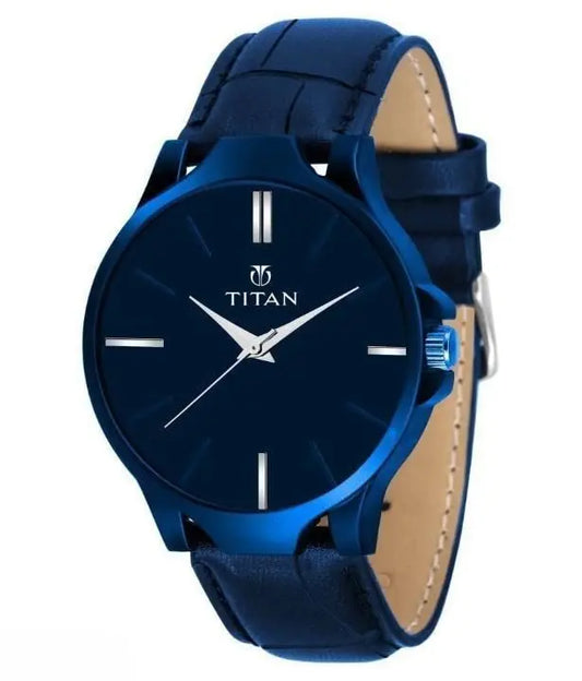 Men's Analog Leather Watch | Classic Round Dial | Kanha Overseas - Tenmart