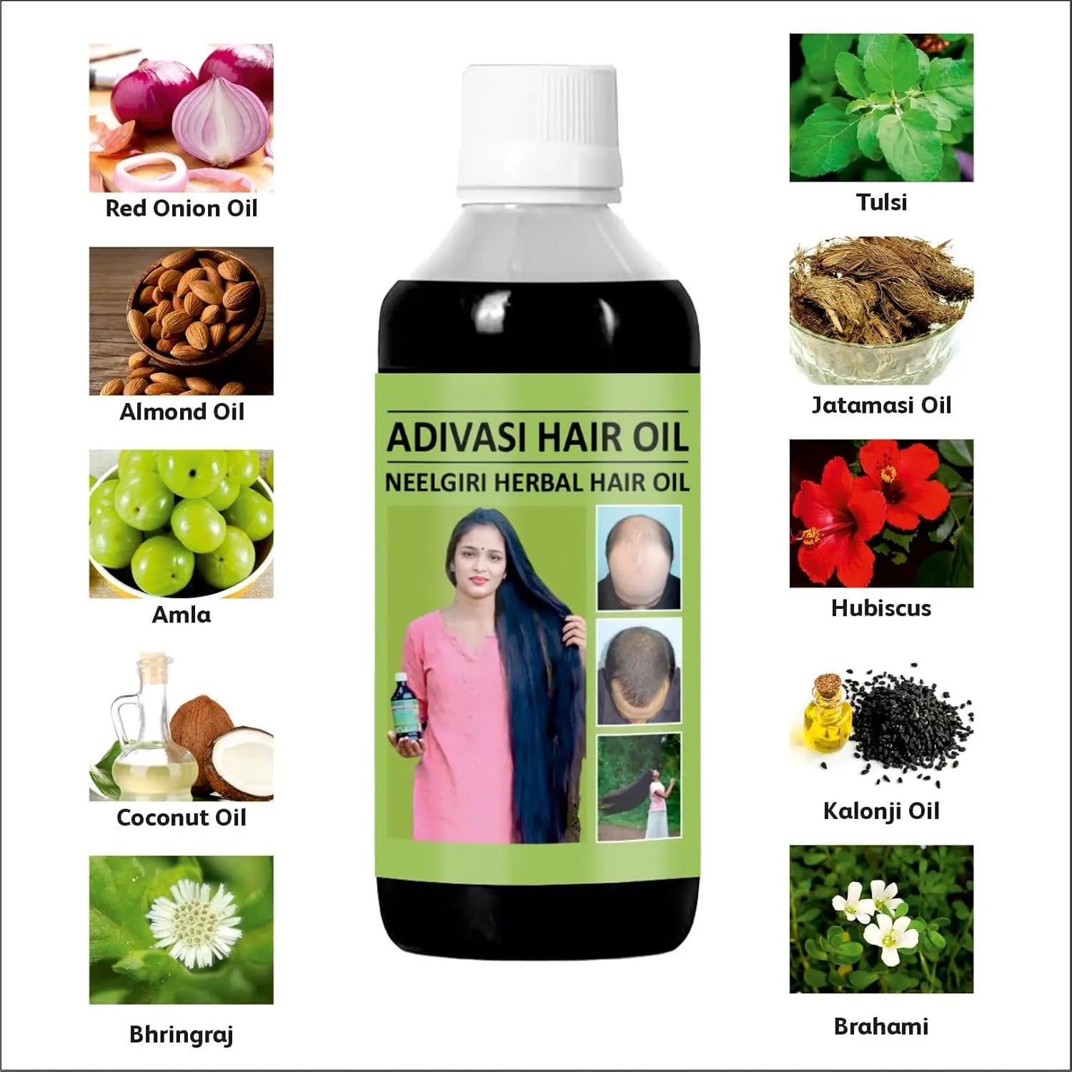 Aadiwasi Ayurvedic Hair Oil | Herbal Hair Growth & Care - Tenmart