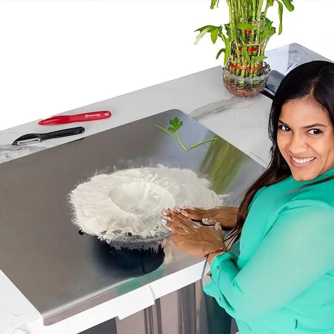 Durable Stainless Steel Chopping Board | Durable & Hygienic Kitchen Essential (35x31cm) - Tenmart