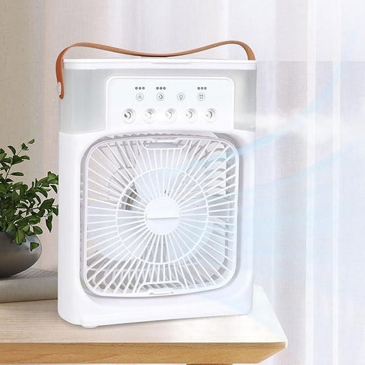 3-in-1 USB Portable Fan | Mist Spray | Humidifier | Lightweight & Compact | Ideal for Home, Office, Travel