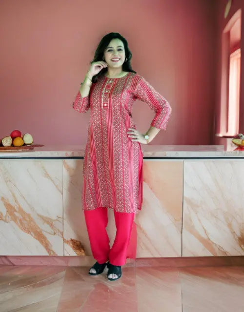 Women's Kurta | Twinkle Lines Pattern | Stylish & Comfortable Ethnic Wear - Tenmart