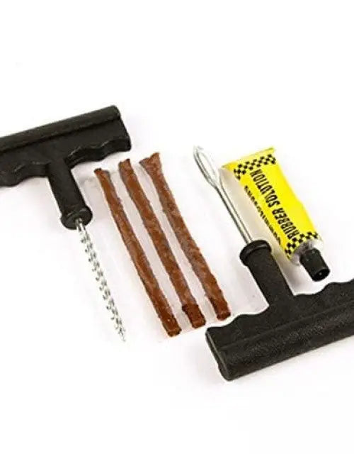 Tubeless Tyre Puncture Repair Kit | Heavy-Duty Motorcycle & Car Tire Fix Tool - Tenmart